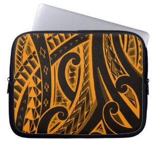 Den stam- tatueringen i Maori stil och Polynesian Laptop Sleeve
