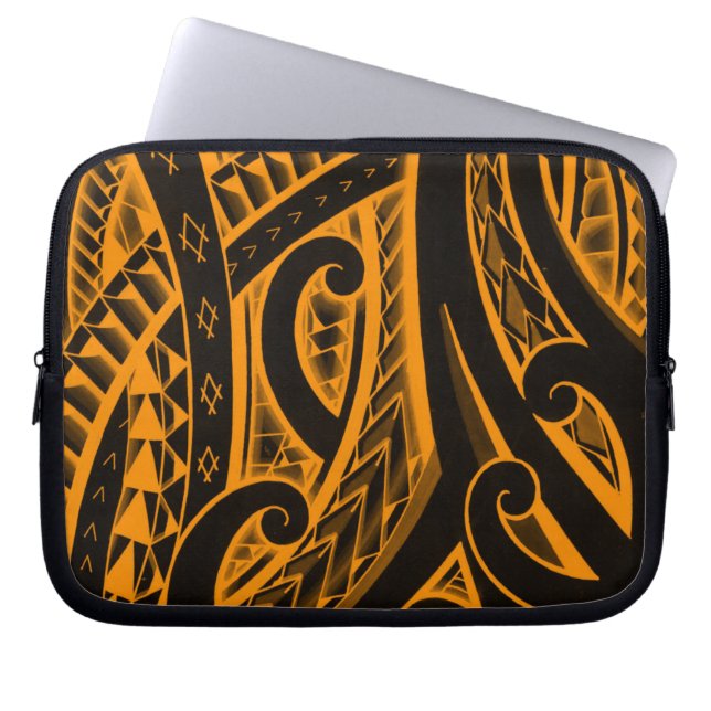 Den stam- tatueringen i Maori stil och Polynesian Laptop Sleeve (Framsidan)