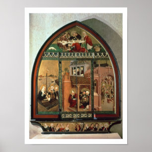(Den stängda) Tiefenbronn altarpiecen 1432 Poster