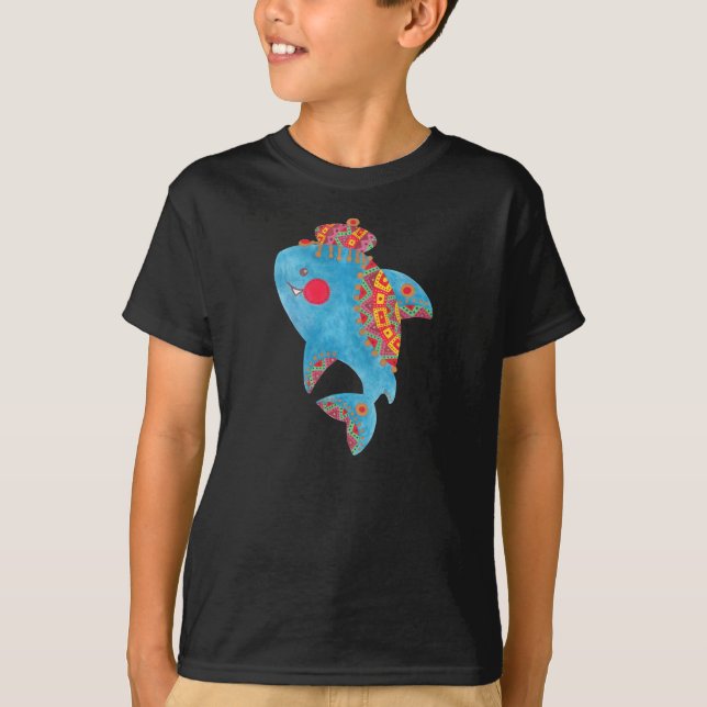 Den starka hajen t shirt (Framsida)