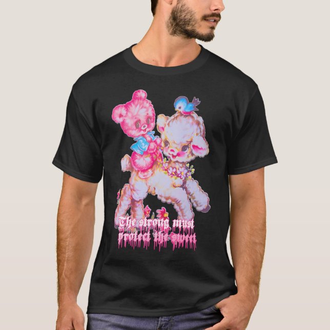 Den starka måste skydda den svenska t shirt (Framsida)