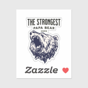 Den starkaste Pappa Bear här, Fars dag Gift Klistermärken