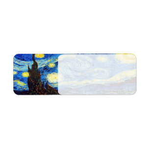 Den Starry natten av Vincent Van Gogh 1889 Returadress Etikett