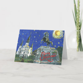 Den Starry natten Jackson kvadrerar god jul Helgkort