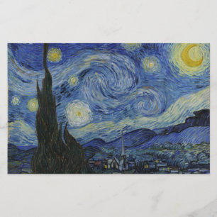 Den Starry natten Vincent Van Gogh 1889 Brevpapper
