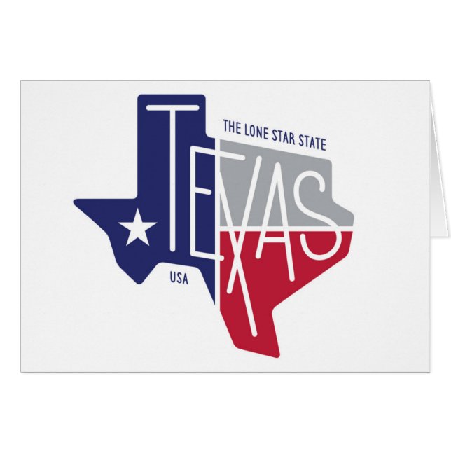 Den statliga Lone stjärnan Hälsningskort (Framsidan Horizontal)