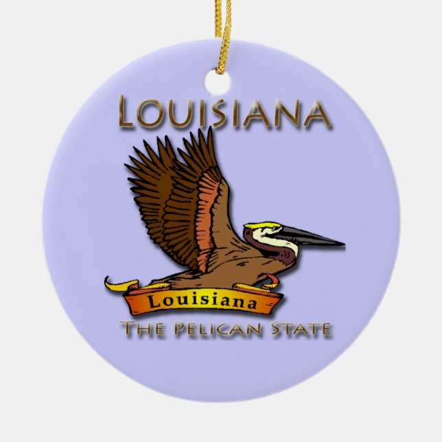 Den statliga Louisiana för pelikan prydnaden Julgransprydnad Keramik (Framsidan)