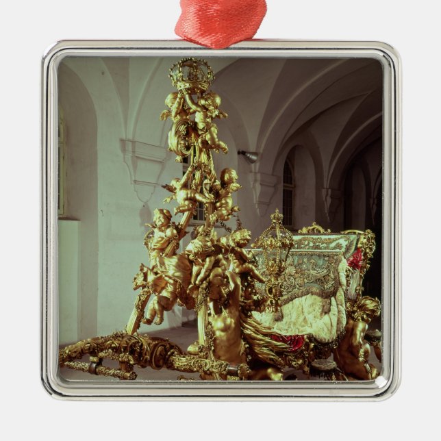 Den statliga sleighen av Ludwig II byggde 1872-80 Julgransprydnad Metall (Framsidan)