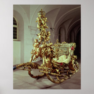 Den statliga sleighen av Ludwig II byggde 1872-80 Poster