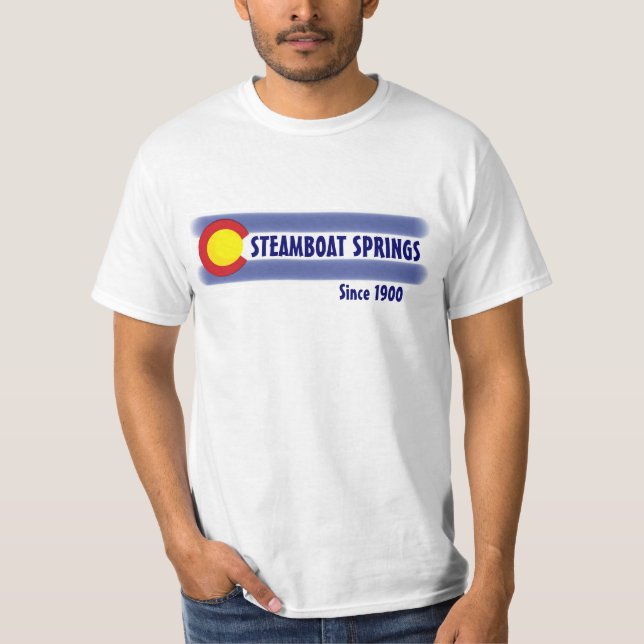 Den Steamboat Springs Colorado lokalflagga T-shirt (Framsida)