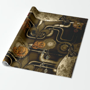 Den Steampunk designen med tar tid på och utrusta Presentpapper