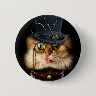 Den Steampunk katten klämmer fast knäppas tillbaka Knapp