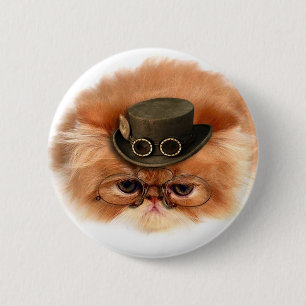 Den Steampunk katten knäppas Knapp