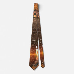 Den Steampunk skallen med utrustar gjort av rostig Slips