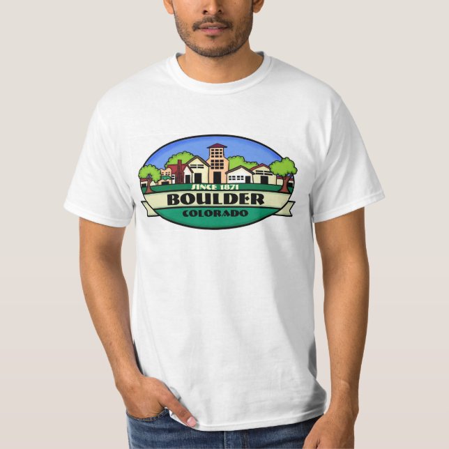 Den stenblockColorado liten stad värderar T-shirt (Framsida)