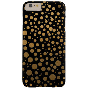 Den stilfulla guld- konfettin pricker mönstersvart barely there iPhone 6 plus fodral