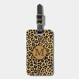 Den stilfulla Leopardtryckmonogramen reser hänger Bagagebricka
