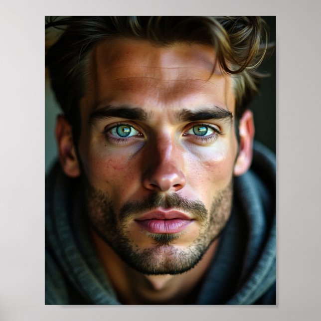Den stiliga unge amerikan mannen poster (Framsidan)