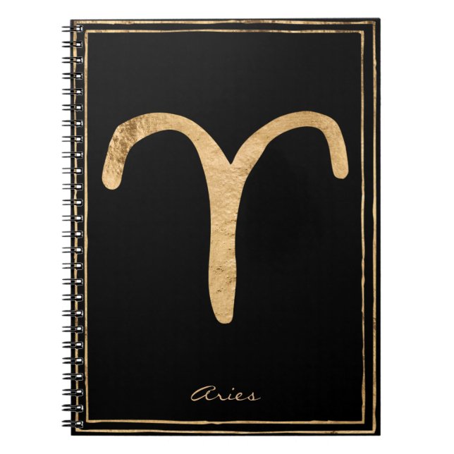 Den stiliserade astrologsymbolen guld anteckningsbok (Framsidan)