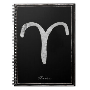 Den stiliserade astrologsymbolen silver anteckningsbok