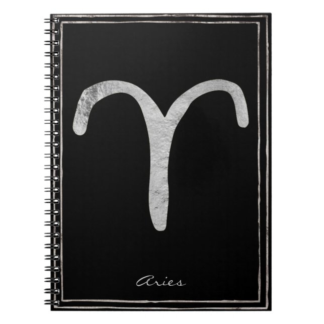 Den stiliserade astrologsymbolen silver anteckningsbok (Framsidan)
