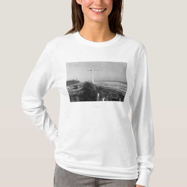 Den Stillahavs- stranden, WA - underteckna Miles Tee Shirt (Framsida)
