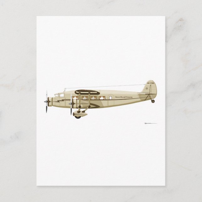 Den Stinson trafikflygplanet modellerar U Vykort (Framsida)