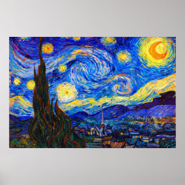 Den stjärnbeströdda natten av Vincent van Gogh Poster