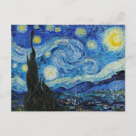 Den stjärnbeströdda natten Van Gogh konsttryck Vykort