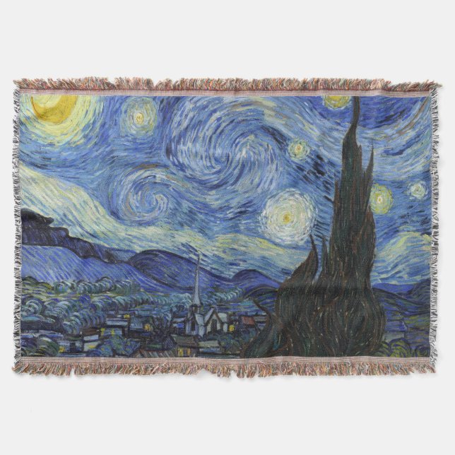 Den stjärnklara natten av Vincent Van Gogh Filt (Framsidan)