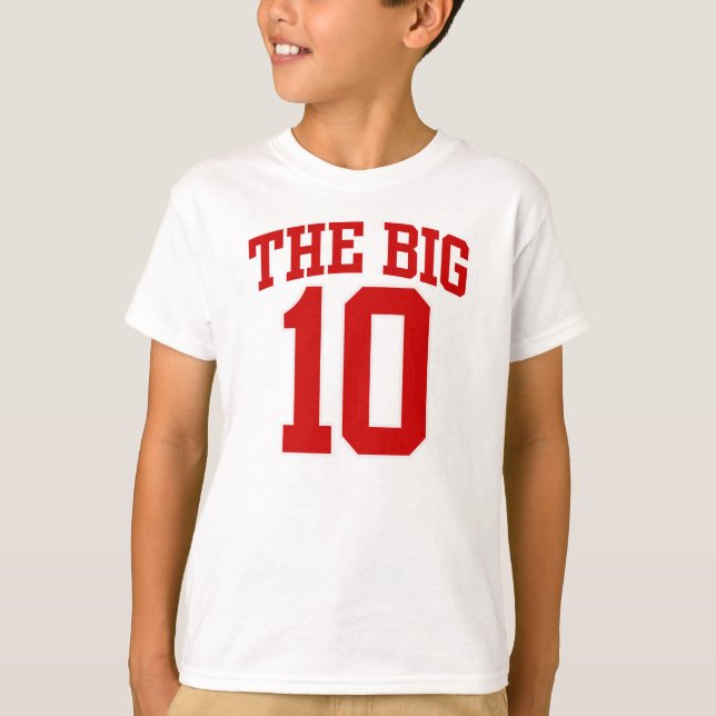 Den STORA 10th FÖDELSEDAGT-tröja T-shirt (Framsida)