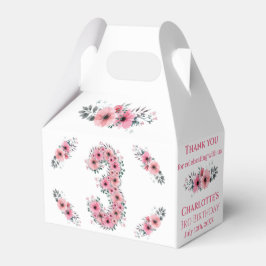 Den stora 3:e födelsedagskalans Grönt Foliage Rosa Presentaskar