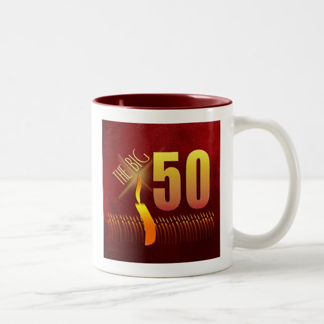 Den stora 50 födelsedag muggen Två-Tonad mugg (Höger)