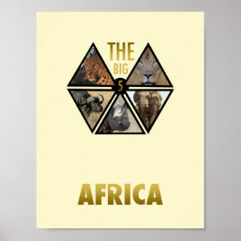 Den stora 5-Afrikans 11-tums x 8,5-tums Poster