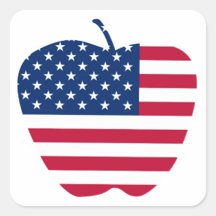 Den stora Apple Amerika flagga NYC Fyrkantigt Klistermärke