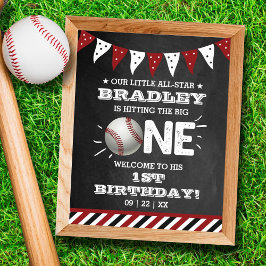 Den stora | Baseboll 1:a födelsedag Poster