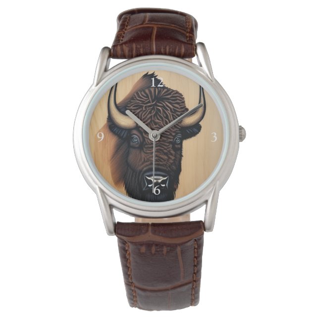 Den stora bison - en symbol för makt och frihet armbandsur (Framsida)
