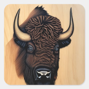 Den stora bison - en symbol för makt och frihet fyrkantigt klistermärke
