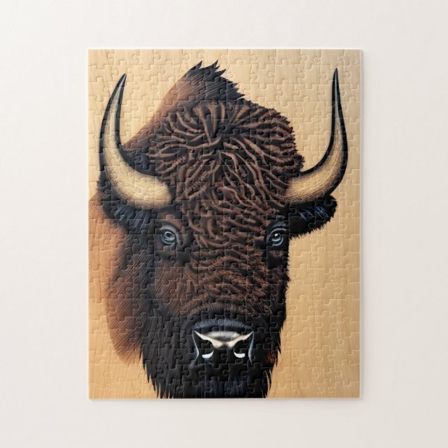 Den stora bison - en symbol för makt och frihet pussel (Vertikal)