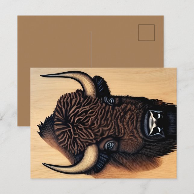 Den stora bison - en symbol för makt och frihet vykort (Fram/baksida)