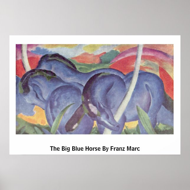 Den stora blå hästen av Franz Marc Poster (Framsidan)
