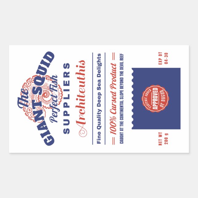 Den stora bläckfiskfisken rektangulärt klistermärke (Framsida)