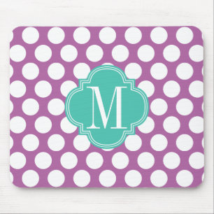 Den stora chic lilan & turkos pricker Monogrammed Musmatta