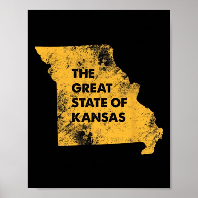 Den Stora Delstaten Kansas Missouri Karta  Poster (Framsidan)