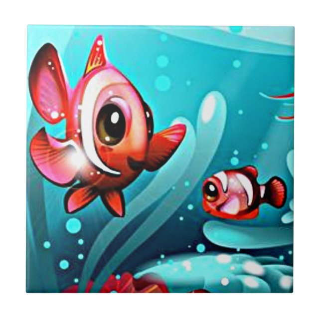 Den stora fisken för fisken belägger med tegel kakelplatta (Framsidan)