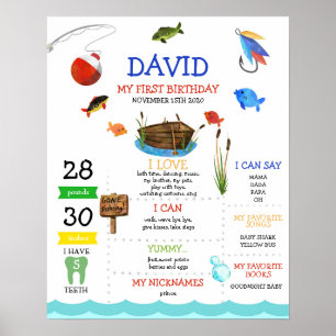 Den stora fisken i första födelsemeddelandet poster
