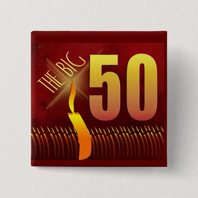Den stora födelsedagen 50 knäppas knapp (Framsida)