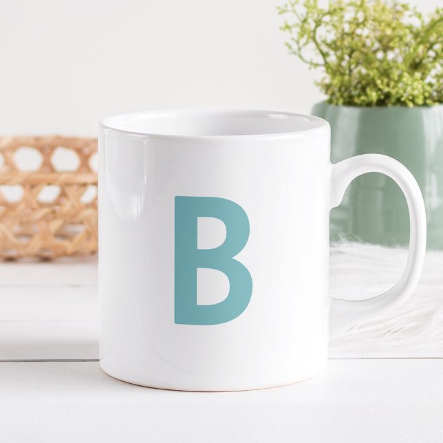 Den stora Grönten Brev Modern Monogram Kaffemugg (Skapare uppladdad)