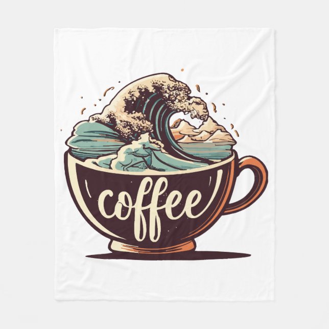 Den Stora Kaffe-Vågen Fleecefilt (Framsidan)
