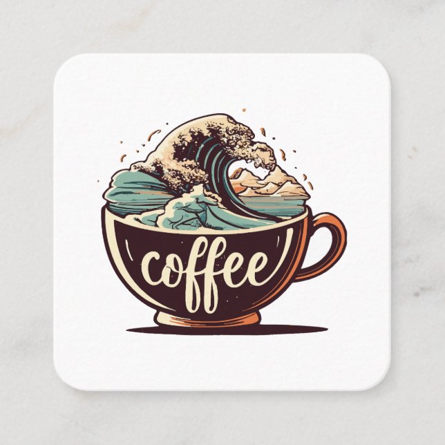 Den Stora Kaffe-Vågen Fyrkantigt Visitkort (Framsida)